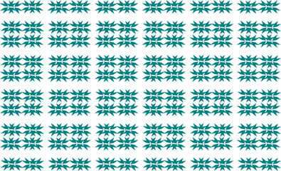 seamless pattern with leaves, green blue flowers strip repeat pattern on white color, replete image illustration, design for fabric printing, print