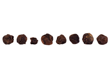 Black pepper isolated on transparent background.