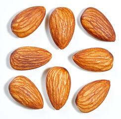 Almond fruits nut isolated on white background