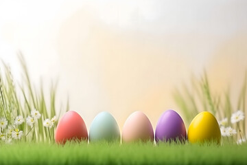 easter card, easter bunny with eggs, easter eggs and flowers, easter eggs in a basket, easter eggs and flowers on a white background, easter wall paper and background for social media