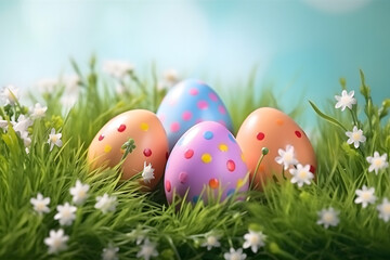 easter card, easter bunny with eggs, easter eggs and flowers, easter eggs in a basket, easter eggs and flowers on a white background, easter wall paper and background for social media