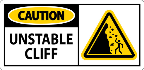 Water Safety Sign, Caution - Unstable Cliff