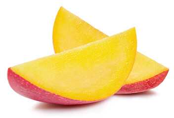 Mango slice exotic fruit isolated on white background