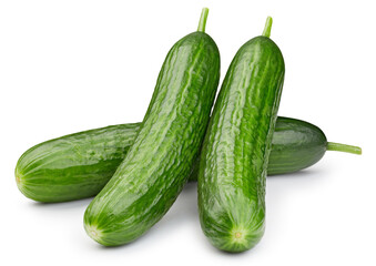Fresh organic cucumber isolated clipping path