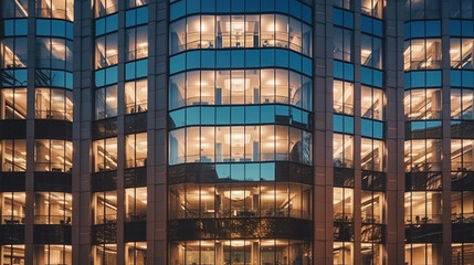 Office building with many window, outside view photo - obrazy, fototapety, plakaty