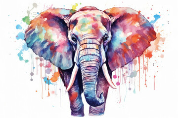 Drawing african design illustration animal watercolor wildlife nature mammal safari background elephant - obrazy, fototapety, plakaty