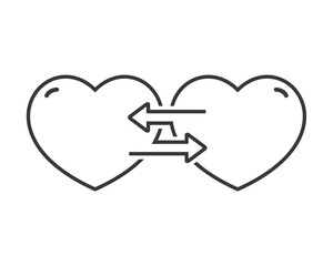 Exchange love icon. Illustration vector