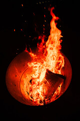 Flames in a Burning Barrel