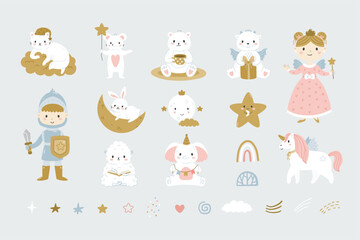 Baby shower collection with cute nursery animals