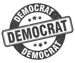 democrat stamp. democrat label. round grunge sign