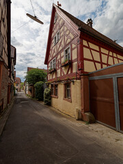 Historischer Ortskern der Winzergemeinde Thüngersheim am Main im Abendlicht, Landkreis Main-Spessart, Unterfranken, Bayern, Deutschland