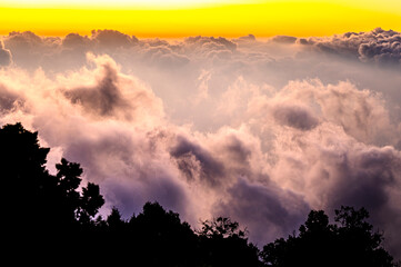 Fototapeta premium Discover the beauty of Saudi Arabia. Extraordinary landscape of the Asir Mountains, Sarawat mountain range in Billasmar area.