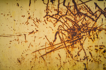 Rusty Weathered Yellow Metal Texture Scratched and Decayed
