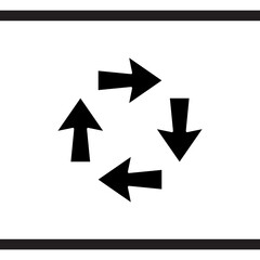 Arrows in different directions icon vector. Four Arrows icon sign symbol vector. Recycling vector icon illustration isolated on white background