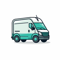 DELIVERY VAN in cartoon, doodle style. Isolated 2d vector illustration in logo, icon, sketch style, Eps 10. AI Generative