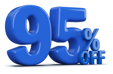 Special 95 Percent Off Sale - Blue 3d Number Percent Off