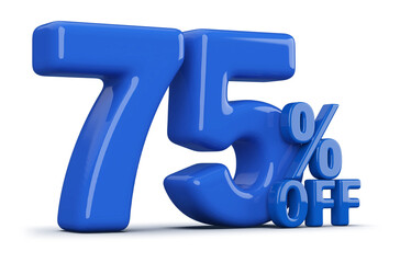 Special 75 Percent Off Sale - Blue 3d Number Percent Off