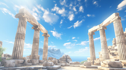 Ancient ruins of Greek pillars