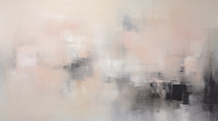 Abstract oil painting made out of lines, tranquil serenity, muted tones, kinetic artwork, bold brush strokes, transparency and opacity, precisionist lines and shapes