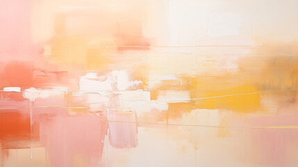 Obraz premium Abstract oil painting made out of lines, tranquil serenity, muted tones, kinetic artwork, bold brush strokes, transparency and opacity, precisionist lines and shapes