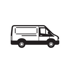 DELIVERY VAN in cartoon, doodle style. Isolated 2d vector illustration in logo, icon, sketch style, Eps 10, black and white. AI Generative