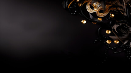 Elegant masquerade mask with festive lights, New Year's Eve theme.
