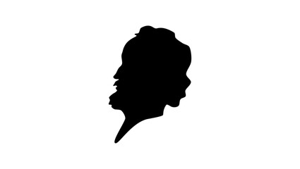 Philipp Melanchthon,  black isolated silhouette