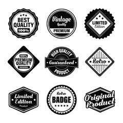 vintage badge collection vector set	