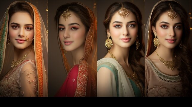 Pakistani women in there tradition clothes