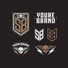 SB Monogram Badge logo collection for clothing brand and apparel