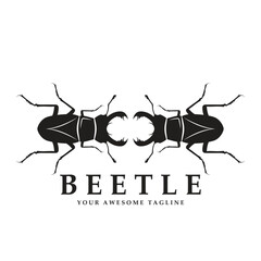 beetle logo vector icon illustration design