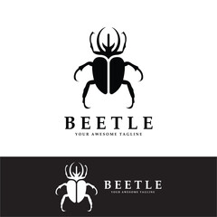 beetle logo vector icon illustration design