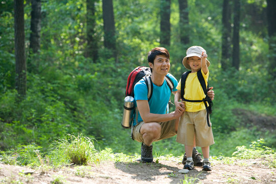 Father and son in the great outdoors