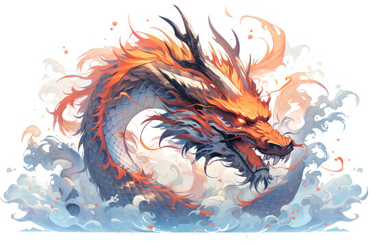 dragon New Year's card Chinese zodiac Background.