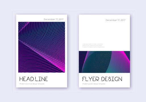 Minimal cover design template set. Neon abstract l