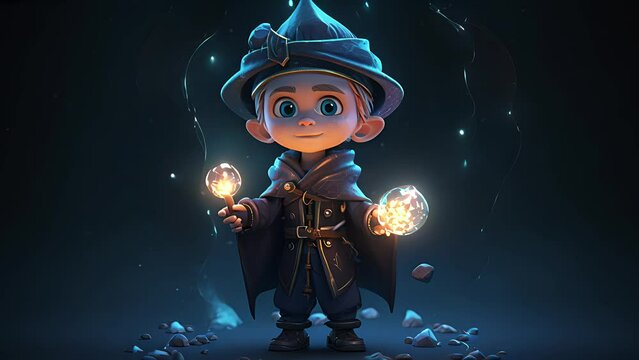 cute wizard boy. Created with Generative AI.
