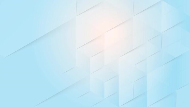 Abstract creative motion hexagon with shadow on gradient light blue background. Video animation Ultra HD 4k footage.