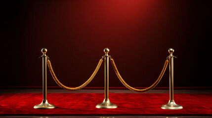 Golden star standing on the red carpet