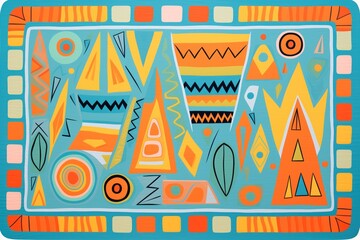 door mat with geometric shapes and lines