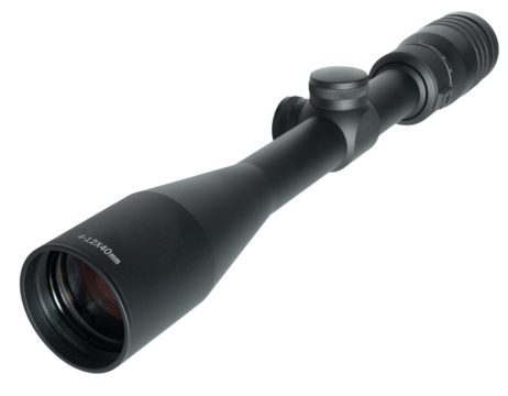 Rifle sight seen from a quartering left side view