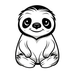 cute sloth simple vector