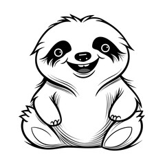 cute sloth simple vector