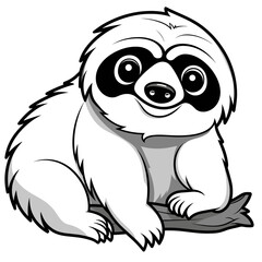 cute sloth simple vector