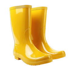 Yellow Boots Isolated