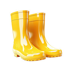 Yellow Boots Isolated