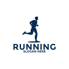 Fototapeta na wymiar Running and marathon logo design template, Run Club Logo, Abstract People Running logo vector
