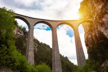 Printed roller blinds Landwasser Viaduct Swiss viaduct in mountain, scenic ride