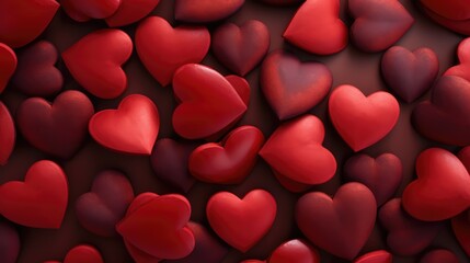 Valentines red hearts background