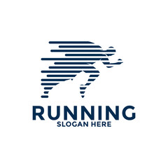 Running and marathon logo design template, Run Club Logo, Abstract People Running logo vector