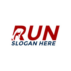 Run Letter logo vector , Running and marathon logo design template
